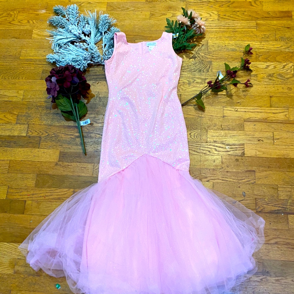 Pink sparkle v neck Halloween 80s costume